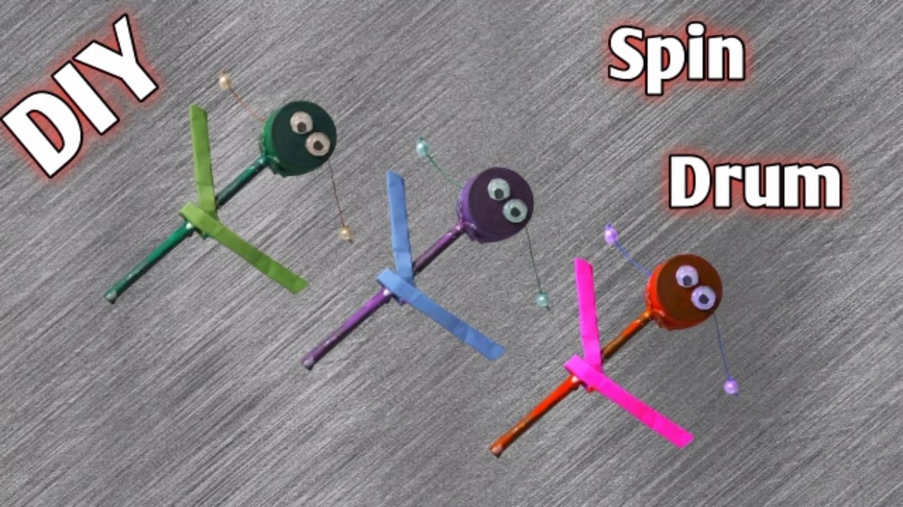 DIY Spin Drum for kids  | Kids rattle | How to make easy spin drum | UMNartcraft