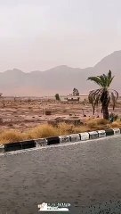 عدسة جوية توثق هطول أمطار غزيرة غرب حائل