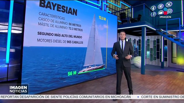 ¿Cómo era el Bayesian? Embarcación que se hundió en Sicilia, Italia