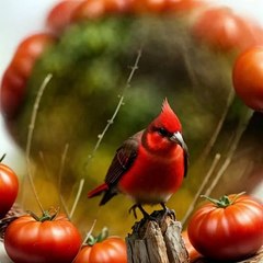 Tomato Magic_ Watch Tomatoes Transform into Adorable Red Bird!