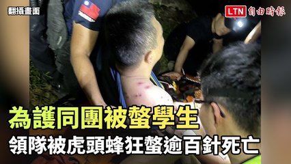 為護同團被螫學生 41歲領隊全身被虎頭蜂狂螫逾百針死亡（翻攝畫面/鍾佳濱臉書）