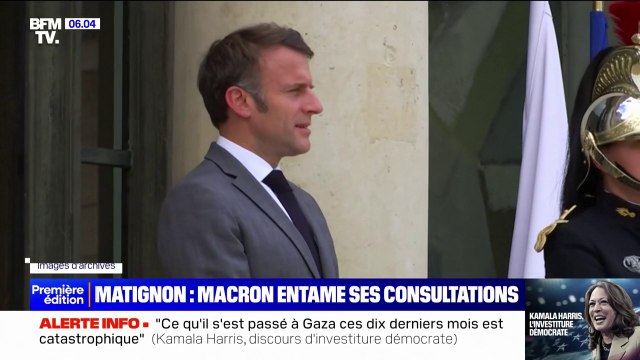 Emmanuel Macron entame ses consultations ce vendredi auprès des chefs de groupes parlementaires, Lucie Castets reçue à 10h30 à l'Élysée