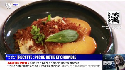 Recette de l'été: pêche rôtie et crumble