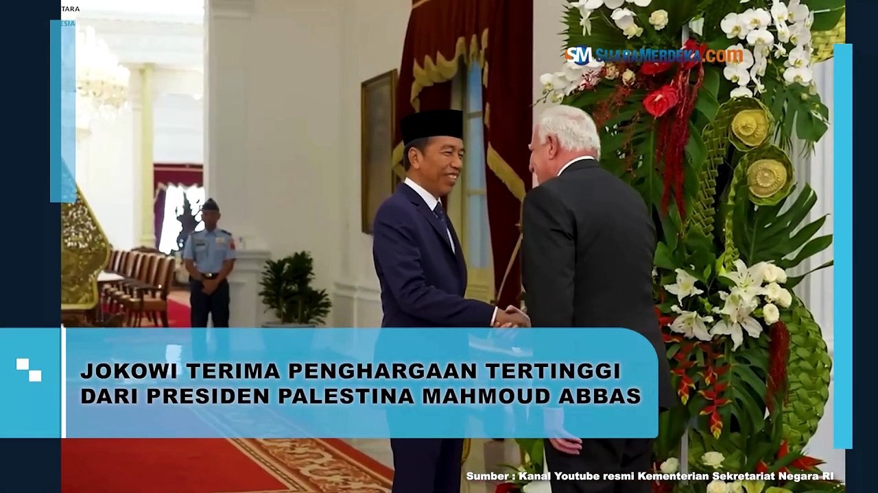 Jokowi Terima Penghargaan Tertinggi dari Presiden Palestina Mahmoud Abbas