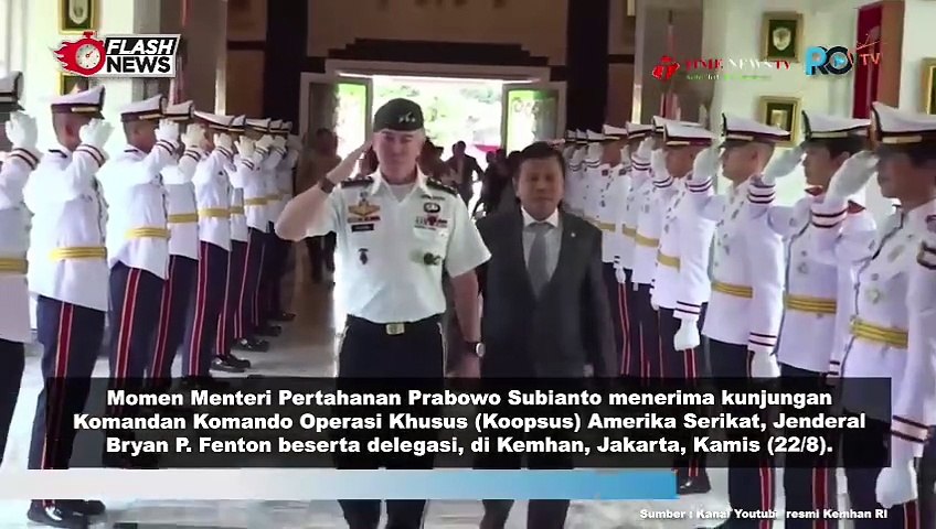 MENHAN PRABOWO TERIMA KUNJUNGAN KOMANDAN KOOPSUS AMERIKA SERIKAT BAHAS PENGUATAN KEMITRAAN