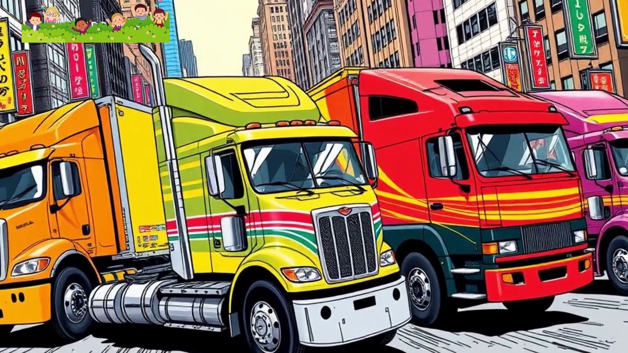 Five Little Trucks on the Road + More Engaging Nursery Rhymes Song