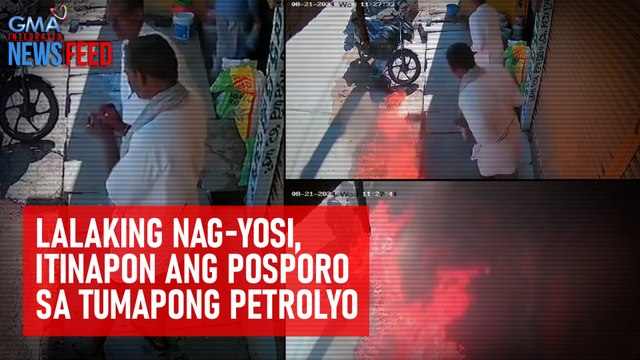 Lalaking nag-yosi, itinapon ang posporo sa tumapong petrolyo | GMA Integrated Newsfeed
