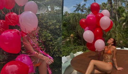 Dua Lipa festeja su cumpleaños 29 en bikini y llena de globos