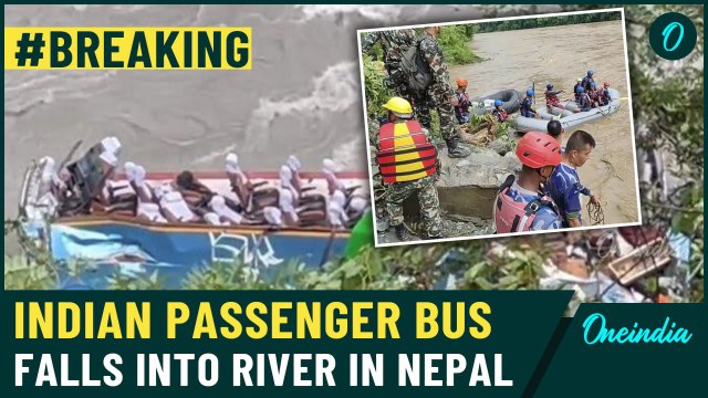 Nepal Bus Accident: Indian Bus with 40 Passengers Plunges into River, Chaos Ensues | Watch