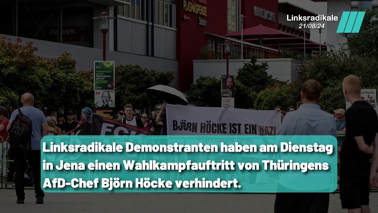 Linksradikale blockieren Höckes Wahlkampfauftritt
