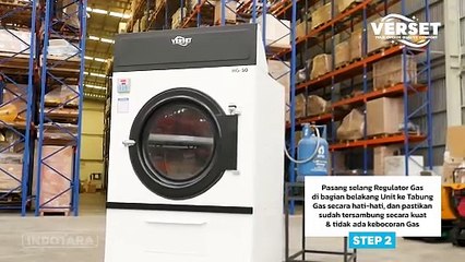 STEP BY STEP PEMASANGAN MESIN LAUNDRY VERSET TUMBLE DRYER GAS HEATED HG-50G