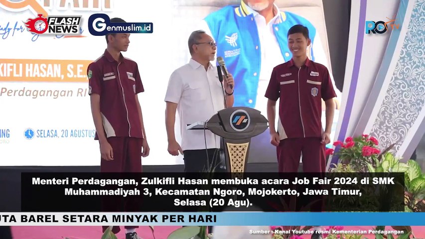 MENDAG Zulkifli Hasan Buka Acara Job Fair 2024 di SMK Muhammadiyah 3 Mojokerto