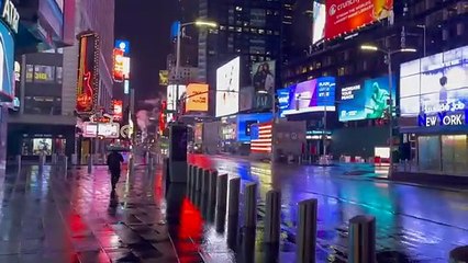 Walking In The Rain At Night NYC To Times Square 4K Asmr Binaural Rain sounds Ambience New York