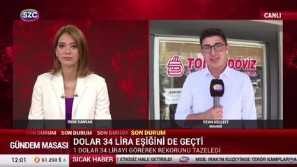 Dolar/TL 34 eşiğini aştı