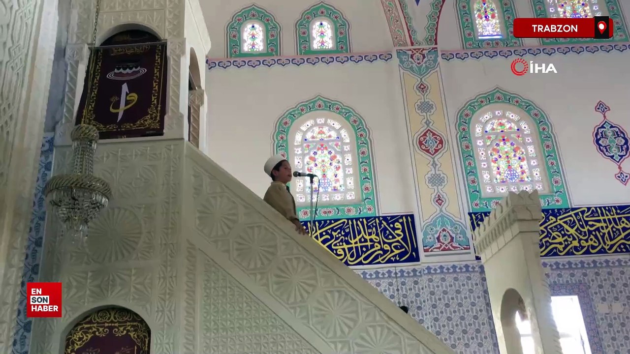 Trabzon'da 10 yaşındaki çocuktan cuma hutbesi