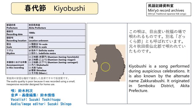 Kiyobushi [Min'yō (traditional Japanese folk songs)] 喜代節 (日本民謡)