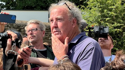 Jeremy Clarkson opens his new pub - and is faced with long queues