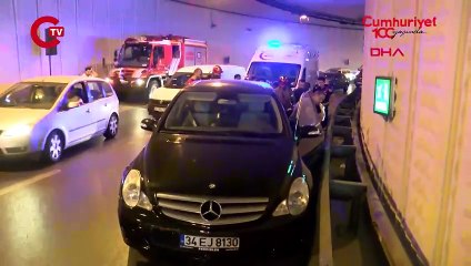 Kağıthane’de sürücüsünün baygınlık geçirdiği otomobil bariyerlere çarptı