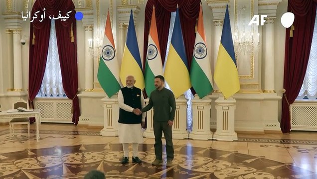 رئيس الوزراء الهندي ناريندرا مودي يلتقي بزيلينسكي في قصر مارينسكي في كييف