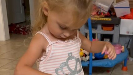 Funny toddler's love for butterflies tested when one gets too close for comfort