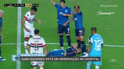 Nacional-URU divulga como está o jogador que caiu durante a partida contra o São Paulo