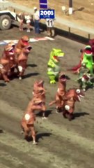 Vea el maratón en el que los participantes se disfrazan de dinosaurios