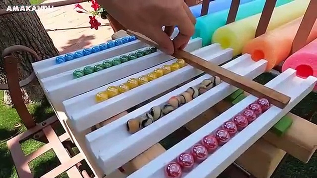 Marble Run Race ASMR Colorful Pop Tubes