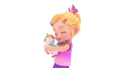 Kids brother and sister playing with cat kids video