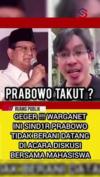 GEGER WARGANET SINDIR PRABOWO KARENA TIDAK HADIR DEBAT BERSAMA MAHASISWA