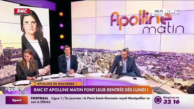 RMC : L'équipe de la matinale d'Apolline de Malherbe remaniéeApolline de Malherbe lors de la conférence de presse de rentrée BFM TV. - RMC du groupe Altice France à Paris.