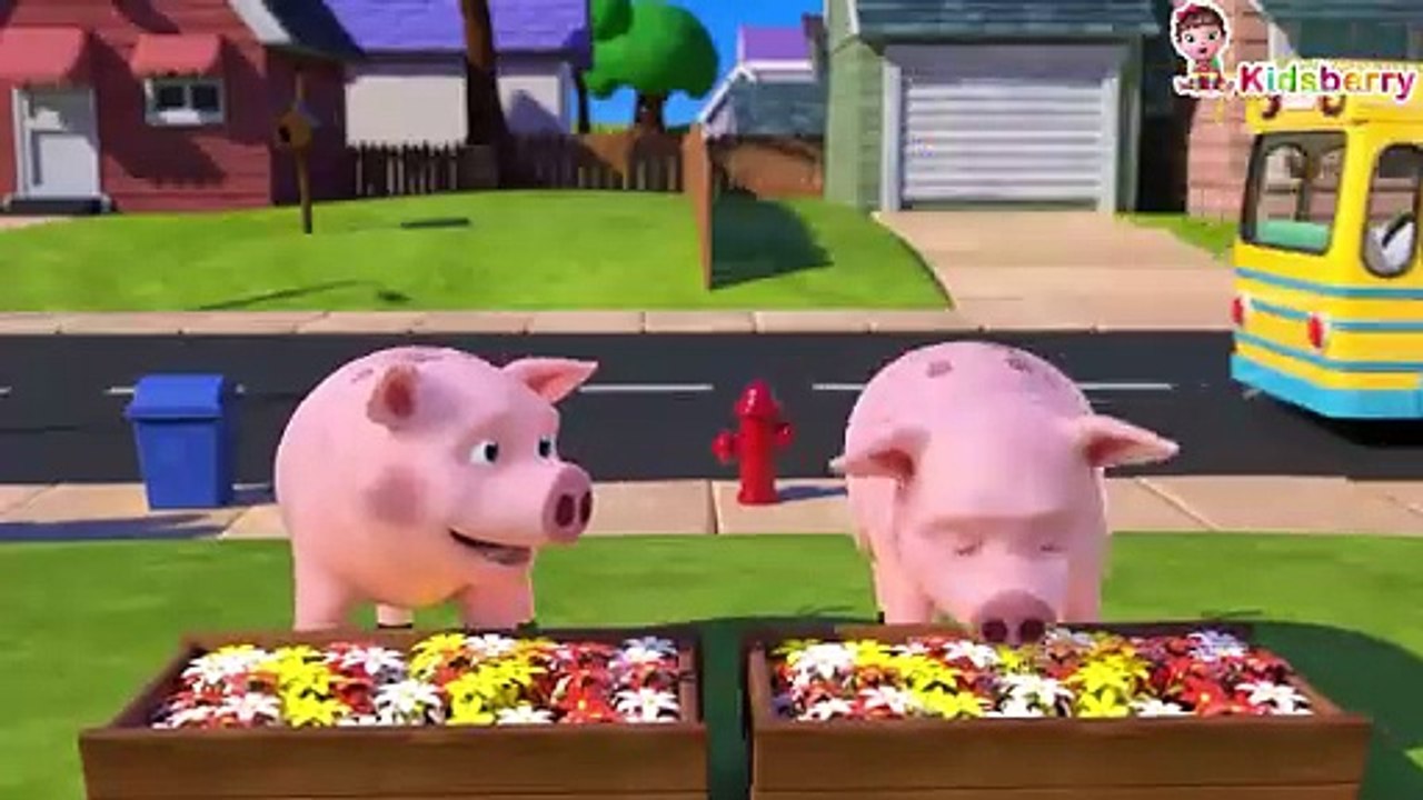 Wheels on the Bus Animal Version _ Nursery Rhymes _ Baby Songs - Kidsberry(720P_HD)