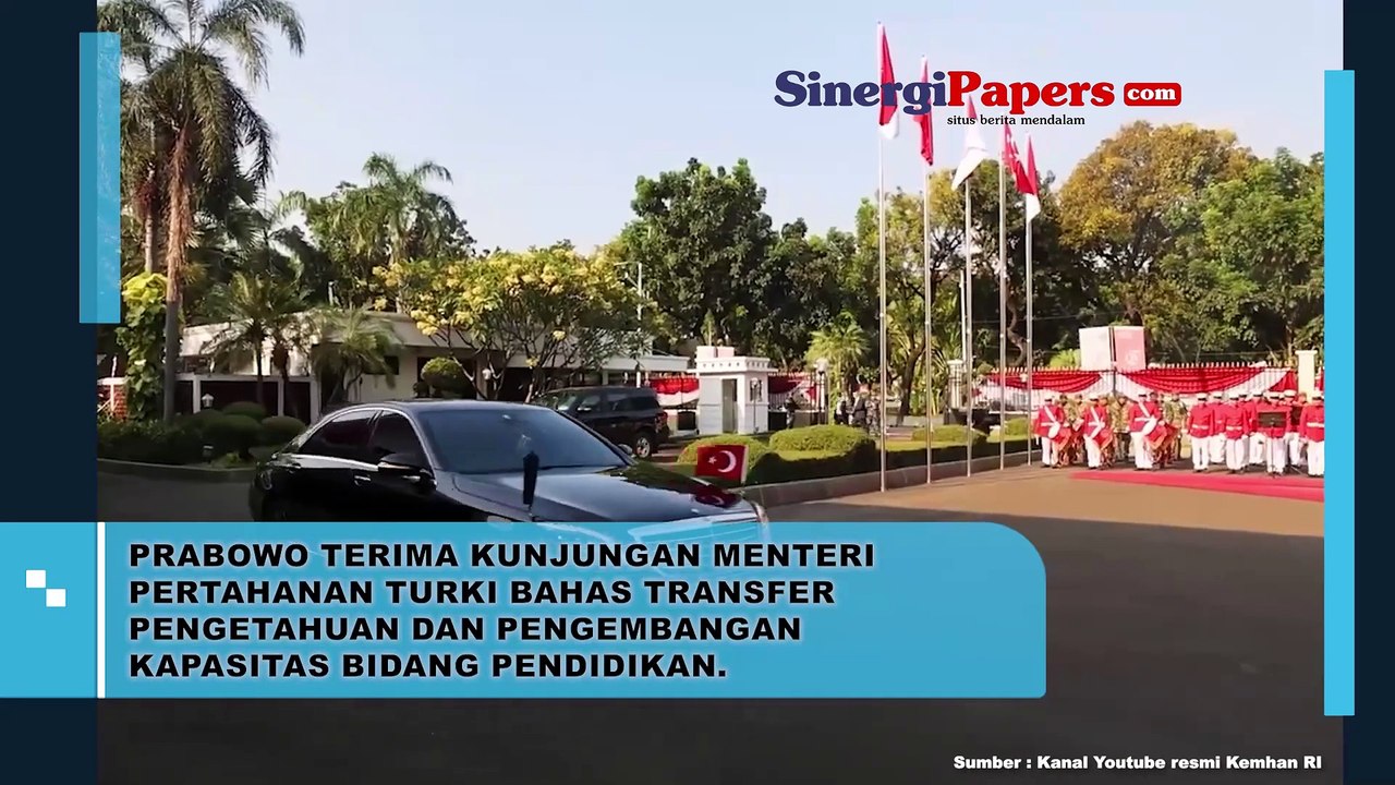 Prabowo Terima Kunjngan Menteri Pertahanan Turki Bahas Transfer Pengetahuan Dan Pengembangan Kapasitas Bidang Pendidikan