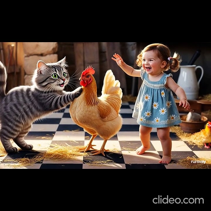viral video Cat and Hen dance