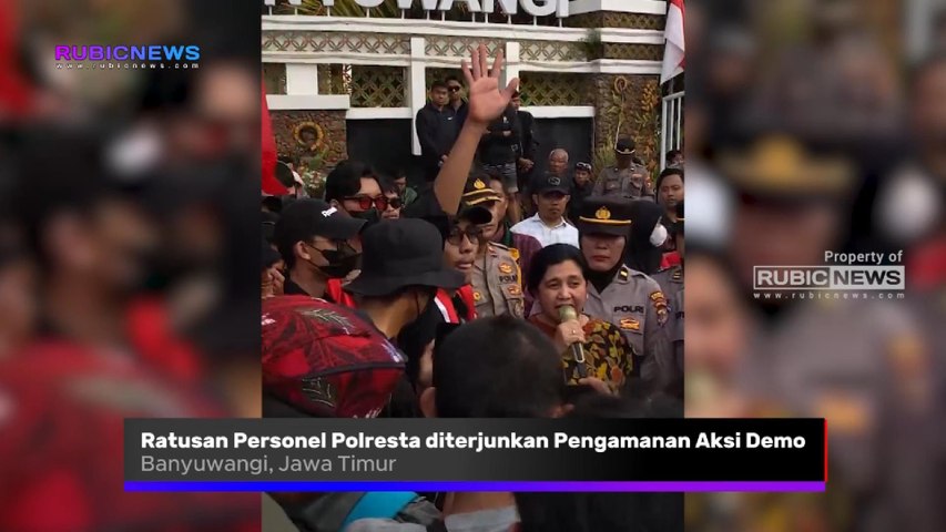 Ratusan Personel Polresta Banyuwangi diterjunkan dalam Pengamanan Aksi Unjuk Rasa Mahasiswa, Seperti Ini Antisipasinya