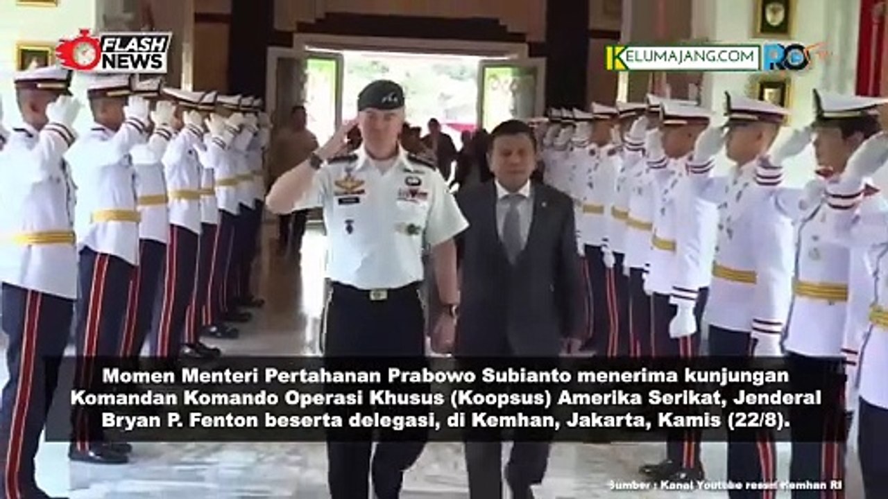 Menhan Prabowo Terima Kunjungan Komandan Koperasi Khusus Amerika Serikat Bahas Perkuat Kemitraan