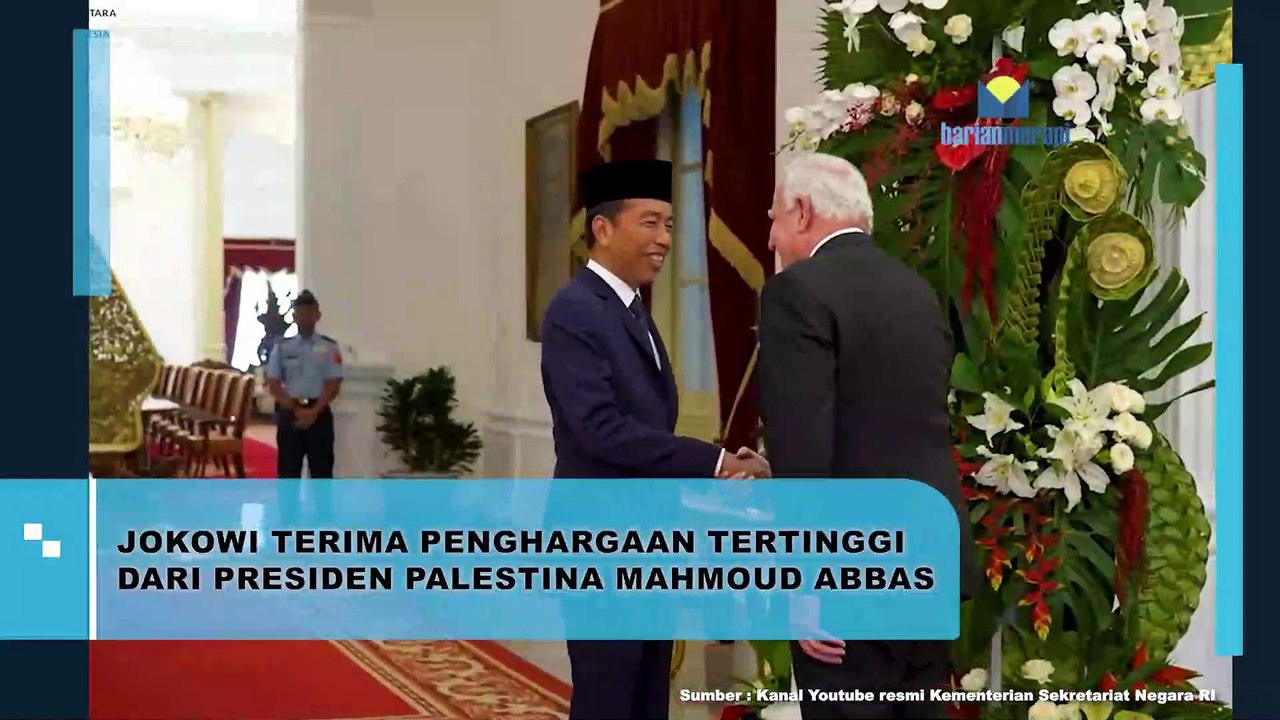 Jokowi Terima Penghargaan Tertinggi dari Presiden Palestina Mahmoud Abbas