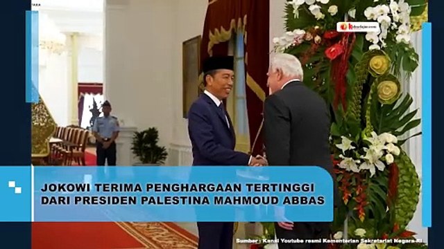 Presiden Jokowi Terima Penghargaan Tertinggi dari Presiden Palestina Mahmoud Abbas