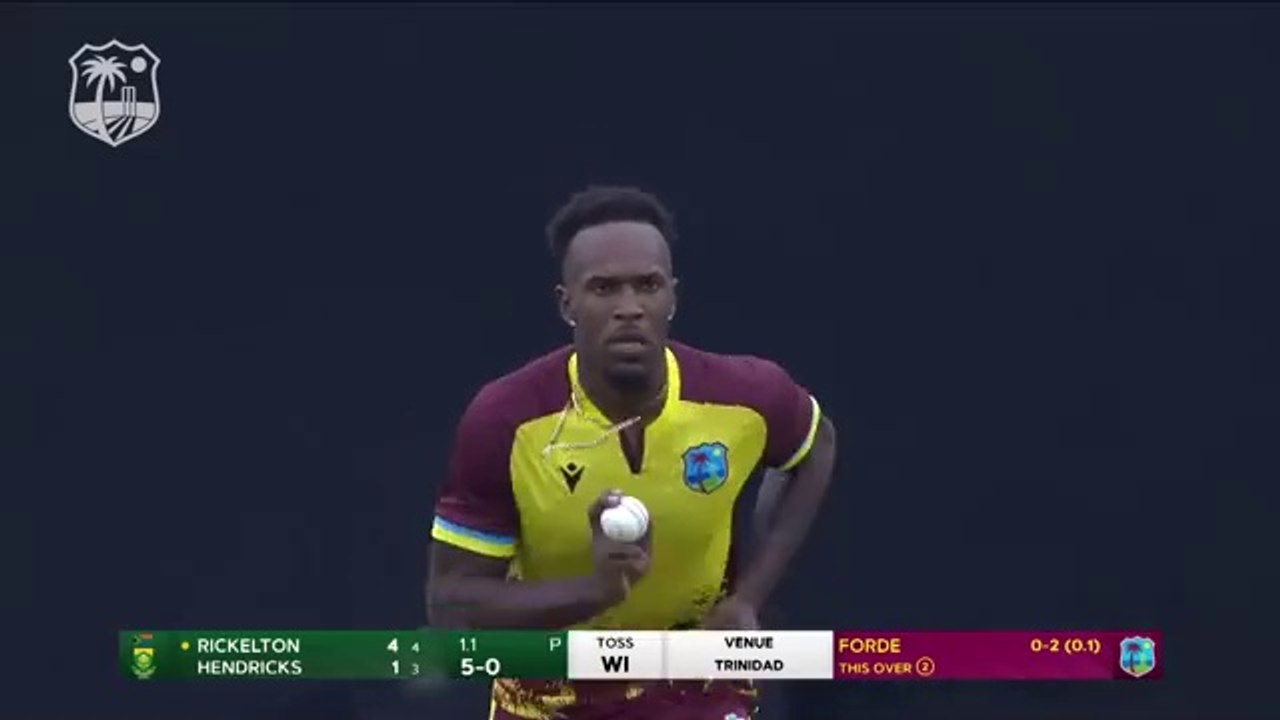 Watch highlights of the 1st T20I between West Indies v South Africa at Brian Lara Cricket Academy, Tarouba
