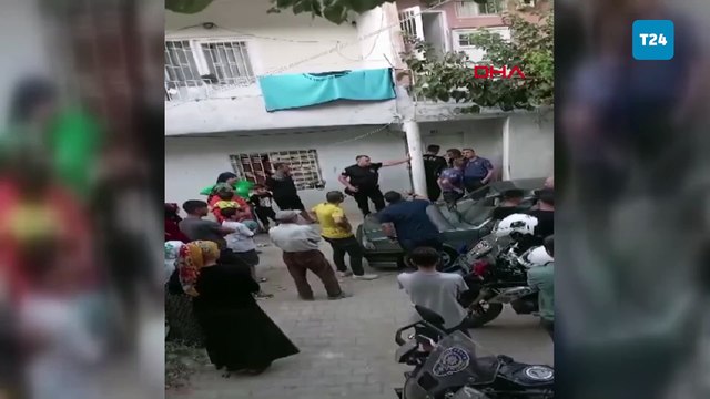 Çocuğuna işkence ettiği iddiasıyla gözaltına alındı, linçten polis kurtardı