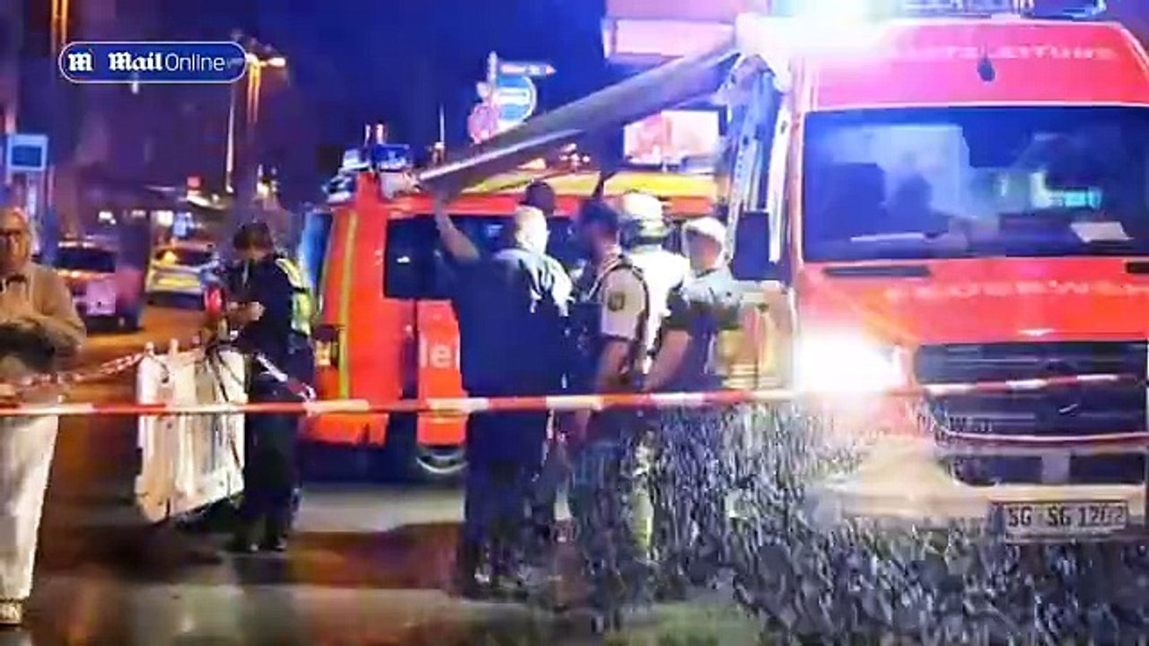 Armed police rush to the scene after stabbing at Germany festival