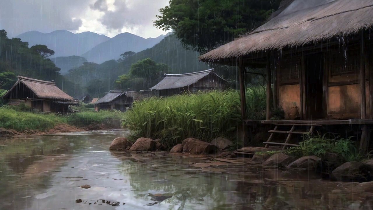 Cozy Hut Ambience️ - Gentle  Rain and Relaxing Rain Sounds for Sleep, Study and Meditation