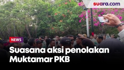 Ratusan Massa Aksi Penolakan Muktamar PKB Saling Dorong dengan Polisi, Petugas Hampir Terinjak
