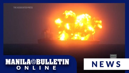 Fires break out on abandoned Greek-flagged oil tanker Sounion that Yemen rebels attacked in Red Sea
