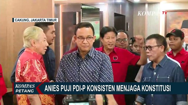 Anies Sambangi DPD PDI-P Jakarta dengan Senyum Lebar, Sinyal Diusung di Pilgub Jakarta Menguat?