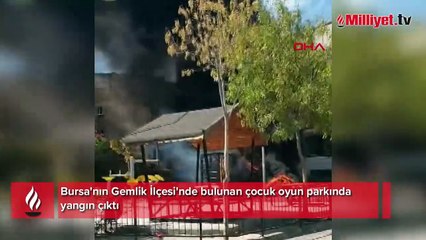 Çocuk parkında yangın