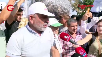 CHP’nin Fıstık Mitingi öncesi çiftçilerden olay protesto