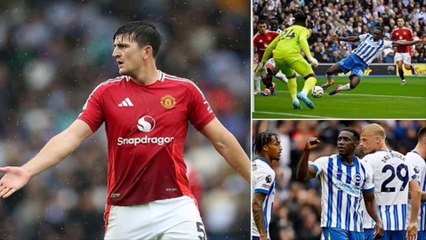 Cameras catch Harry Maguire's five-word response to Man United team-mates after he failed to prevent Danny Welbeck giving Brighton the lead