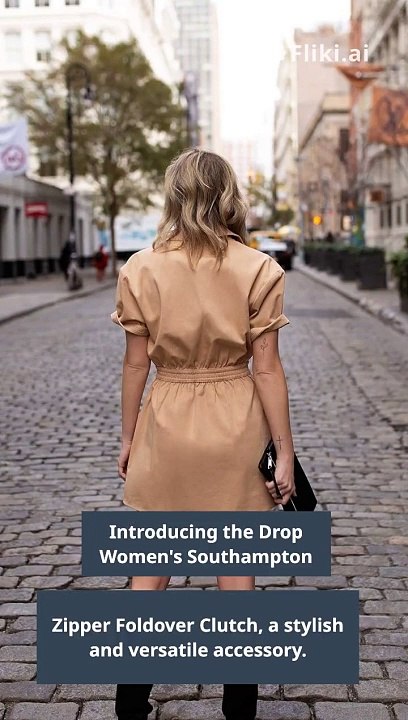 The Drop Women's Southampton Zipper Foldover Clutch