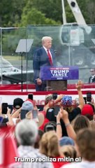 Donald Trump realiza mitin al aire libre con protección de vidrio antib@las
