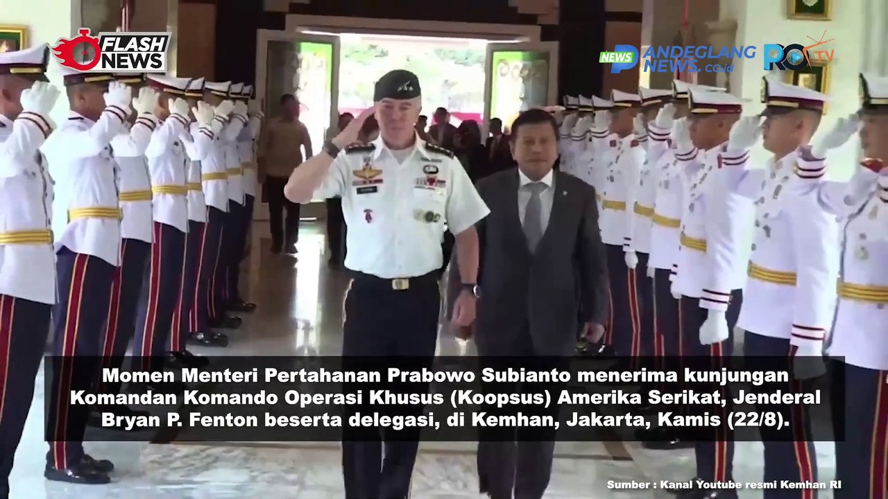MENHAN PRABOWO TERIMA KUNJUNGAN KOMANDAN KOMANDO OPERASI KHUSUS (KOOPSUS) AMERIKA SERIKAT BAHAS PERKUATAN KEMITRAAN